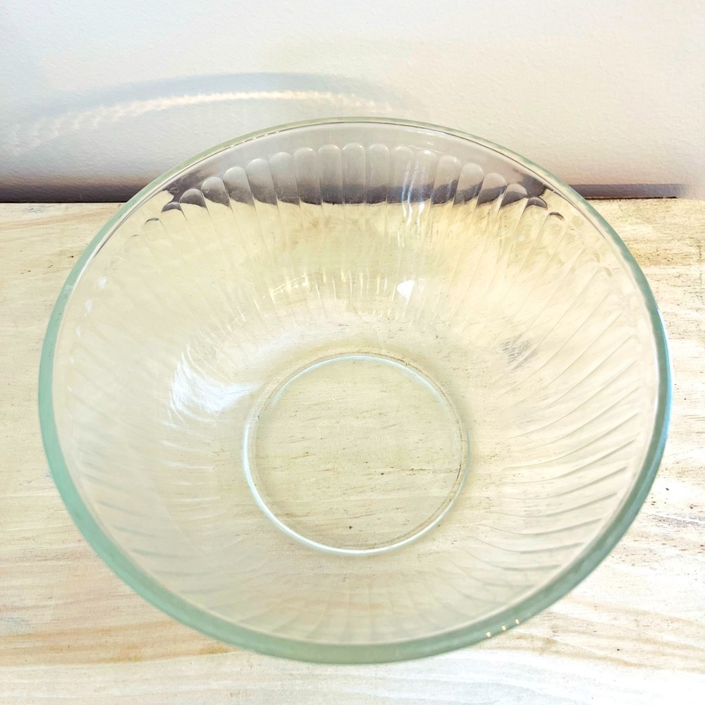 Vintage PYREX Clear Glass Ribbed Nested Mixing Bowl 7403-S 10 Cup
